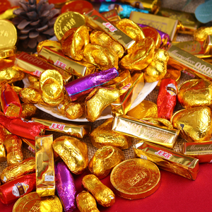 酒瓶巧克力蛋糕装饰摆件金币巧克力金元宝金条造型巧克力蛋糕摆件