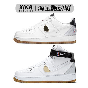 nike air force1 nba pack af1黑白金高帮板鞋ct2306-100 ct2298