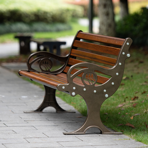 户外铸铝公园椅阳台长椅欧式别墅室外庭院花园铁艺休闲椅双人椅子