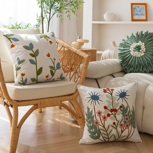 依兮抱枕套不含芯网红植物刺绣可爱沙发靠垫客厅高级感靠枕小清新