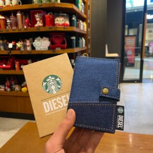 星巴克2020圣诞节diesel联名牛仔零钱包带挂绳卡套便携卡包个性