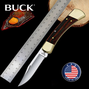 正品美国BUCK巴克折叠刀户外110野营随身防身装备锋利高硬小折刀