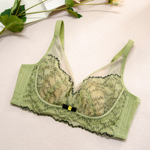 花漾hy2177超薄软钢圈兔耳朵水晶杯内衣女亲肤性感上托调整型文胸