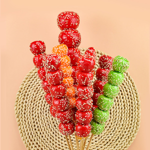 带芝麻高仿真冰糖葫芦模型假水果糖葫芦装饰摆件拍照舞蹈道具玩具