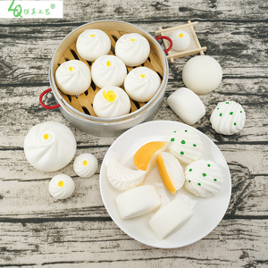 仿真奶黄包子馒头模型假花卷饺子面包儿童食物玩具装饰食品道具