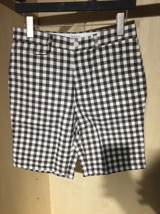 圣捷罗男装 夏季咖啡色白色相间格子短裤修身中短裤HCD82141