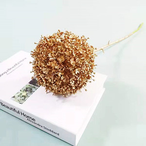 仿真金色大绣球大葱球年宵花福桶插花花艺金叶子摆放装饰布置材料