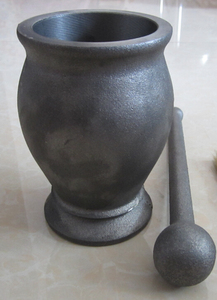 家用大号无涂层铸铁捣药罐/药钵/捣碎器/药缸/捣药盅/捣蒜器