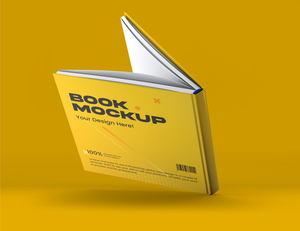 方形笔记本样机12开本书籍books效果展示图片封面书皮psd设计素材