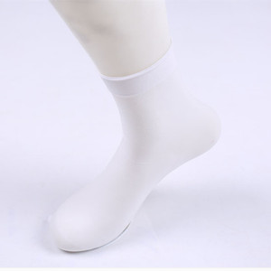 120D白色短丝袜男女不透肉直板加厚天鹅绒短袜堆堆袜四季短筒黑色