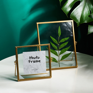 金属相框摆台6寸7寸植物标本玻璃透明画框照片框高级感轻奢小摆件