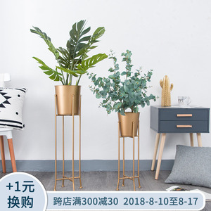 创意欧式阳台落地铁艺花盆装饰品盆栽房间客厅门口个性摆件小摆设