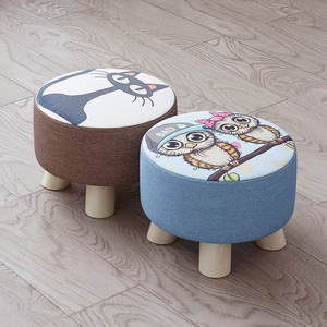 小凳子实木家用圆形小板凳动物卡通矮凳客厅换鞋凳可爱沙发凳脚凳