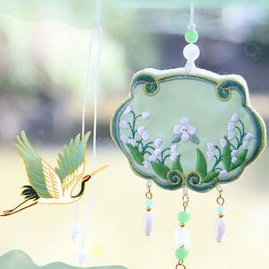 兰花香囊空袋荷包刺绣挂脖汉服腰配汽车挂件兔子端午香袋古风香包