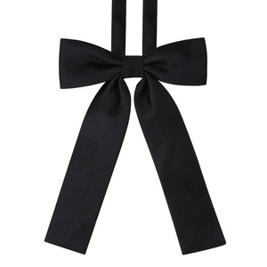 日系韩版黑色细纹飘带领绳女学院风领花免打jk领结蝴蝶结水手服