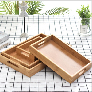 包邮竹木托盘茶盘竹制长方形茶水杯托盘家用 日式木质餐盘面包盘