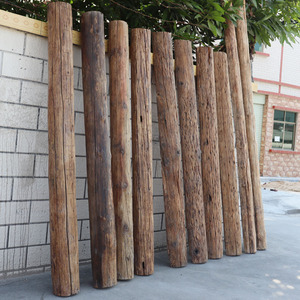 松木柱子房梁老木头仿古木料古建实木横梁装饰木屋木梁木雕顶梁柱