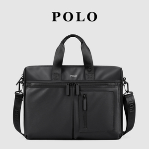 polo公文包男商务出差大容量手提包15寸电脑包潮流休闲男士公务包
