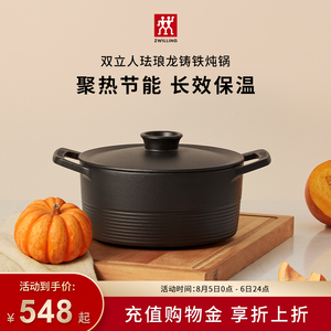 德国双立人珐琅锅铸铁锅家用炖锅煲汤锅炖煲砂锅焖烧锅炖盅煎烤盘