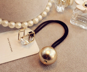 韩国正品珍珠水钻锆石镂空发绳发圈头绳皮套头饰发饰橡皮筋气质