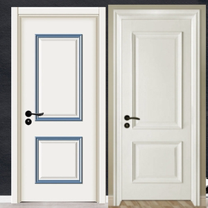 实木室内贴板烤漆套装门平开现代简约原木卧室房复合门定制新白色