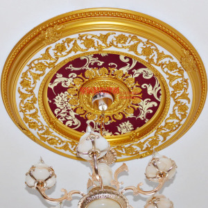 欧式灯池客厅造型装饰 天花板吊顶材料 pvc雕花 吊灯盘 圆形