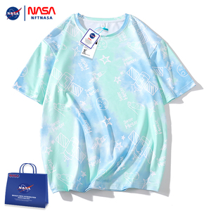 NFT NASA联名太空印花夏季短袖T恤男盐系炸街港味半袖大码上衣服
