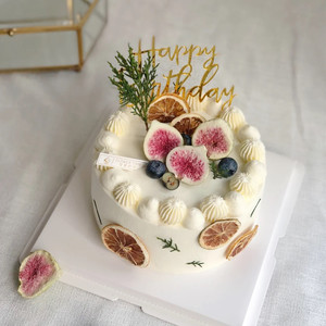 无花果干蛋糕装饰摆件 柠檬片西柚片小清新简约蛋糕装饰烘焙材料