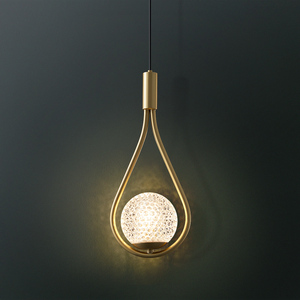 北欧卧室床头小吊灯现代简约个性创意轻奢吊线灯吧台网红水滴吊灯