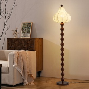 中古落地灯复古原木日式客厅卧室高级感氛围感灯具美式立式台灯饰
