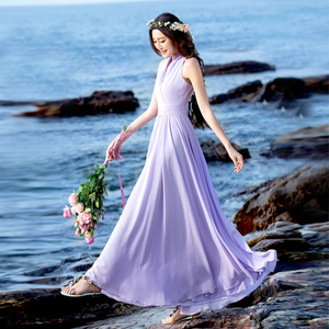 雪纺飘逸红长裙