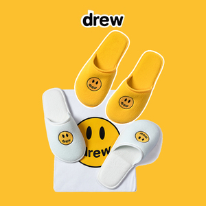 正品 drew house 笑脸贾斯汀比伯男女情侣同款酒店家居浴室拖鞋潮