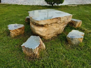 华安玉九龙壁天然石桌石凳户内外庭院家用,花园别墅摆设包邮