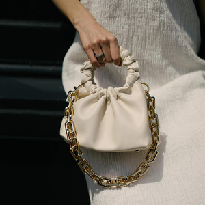 美国新款verafied包真皮云朵饺子包褶皱腋下女包单肩斜挎包小众包