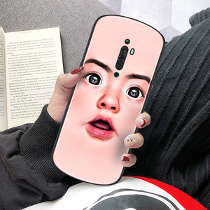 人脸自拍表情opporeno手机壳k7网红reno3pro女款reno2z椭圆形ace个性
