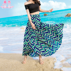 燊杰海边度假沙滩裙开叉度假风泰国海南三亚女装夏半身裙长裙
