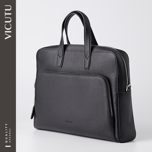 vicutu/威可多男士皮包新款牛皮大容量托特包旅行电脑手提包