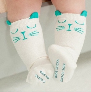 韩国婴儿纯棉袜春秋小童宝宝中筒袜高筒袜1 2 3 4岁儿童防滑长袜