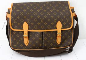正品lv中古包vintage经典老花大号剑桥包斜挎包大包包
