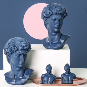 801人付款天猫北欧人物雕塑大卫树脂石膏像文艺素描头像家居客厅装饰