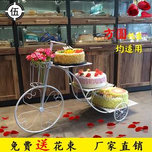 欧式新款创意铁艺蛋糕架子自行车生日婚庆婚礼三层多层甜品展示台