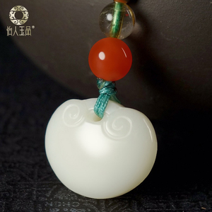 天然新疆和田玉同心锁吊坠男女宝宝款平安吉祥爱情锁玉佩爱情亲子