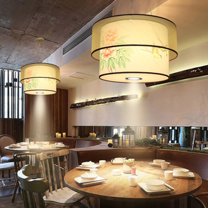新中式羊皮酒店餐馆包厢包间雅间灯具餐厅火锅店饭店吊灯带射灯