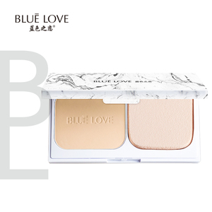 蓝色之恋大理石粉饼 持久定妆控油修容散粉遮瑕防水干湿两用