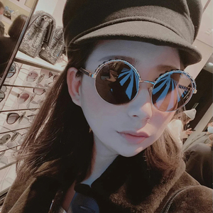chanel香奈儿墨镜女2021年新款复古圆框编织链条ch4265q太阳镜