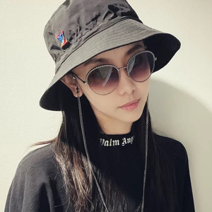 新款chanel香奈儿太阳镜时尚圆框编织链条大框圆形墨镜女ch4242