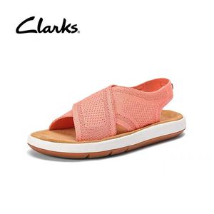 Clarks其乐女鞋夏季时尚沙滩外穿凉鞋舒适时尚交叉带平底凉鞋女