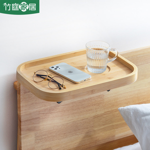 床头置物架卧室实木投影仪床边架免打孔床上收纳架子创意置物隔板