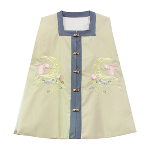 月兔明制汉服方领比甲秋冬外搭日常刺绣秋季上衣单卖