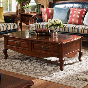 格澜帝尔简约美式实木茶几北欧小户型客厅家用电视柜茶桌茶台桌子